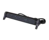 Listwa zasilająca LEGRAND Przedłużacz ochronny 3X2P+Z+USB AC 1.5M-CZARNY 49425